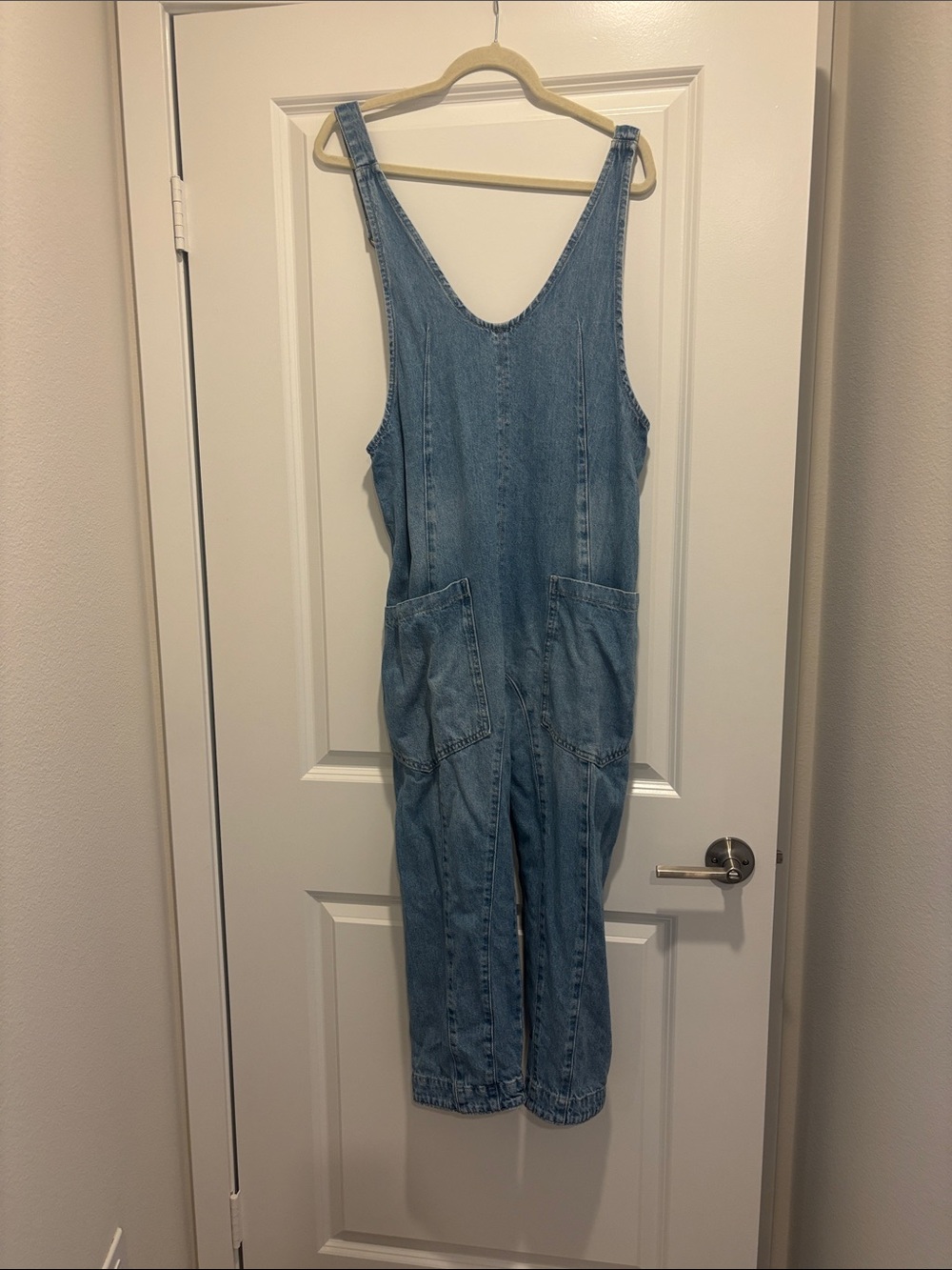 We The Free Light Blue Denim Overalls with Pockets - Picture 3 of 7